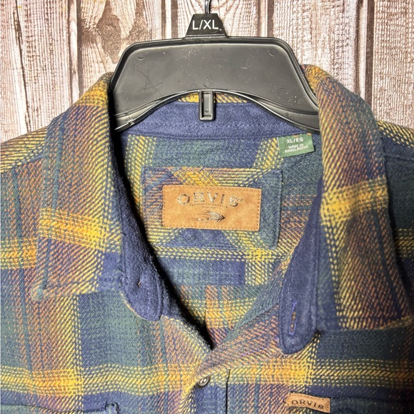 Orvis Plaid Shirt Jacket in Yellow and Blue - Picture 8 of 14